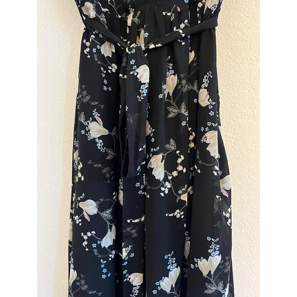 City Chic Floral V-Neck Midi Dress Womens 18 Whimsigoth Fairy Cottagecore Black - Picture 14 of 16